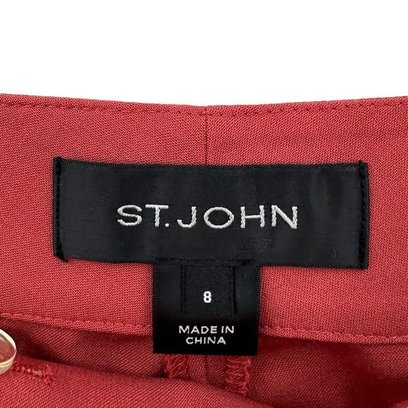 ST. JOHN Pants Emma Crop Crepe High Rise Slacks, Unlined - Picture 6 of 6